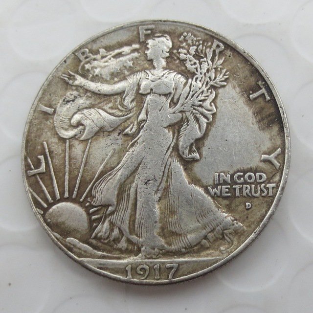 1917-D Reverse (Rugular Strike) Walking Liberty Half Dollar COIN COPY