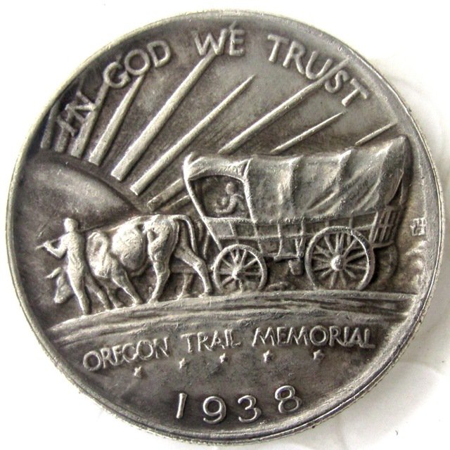 1938D OREGON TRAIL COMMEMORATIVE HALF DOLLARS COPY COIN