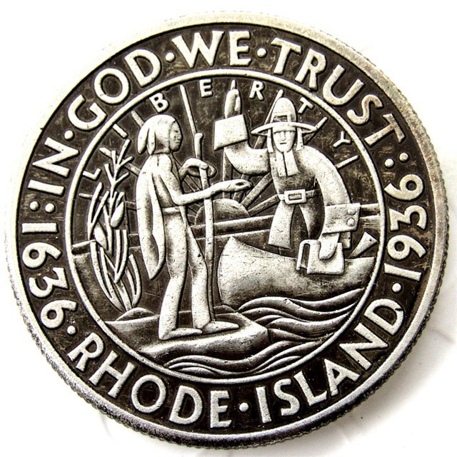 1936 S Rhode Island Silver Half Dollar Coin Copy