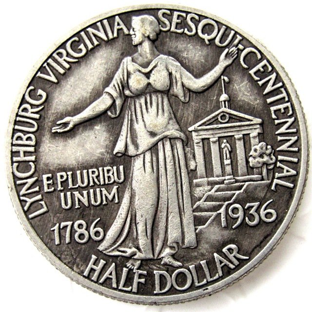 1936 LYNCHBURG SILVER COMMEM HALF DOLLAR Coin Copy