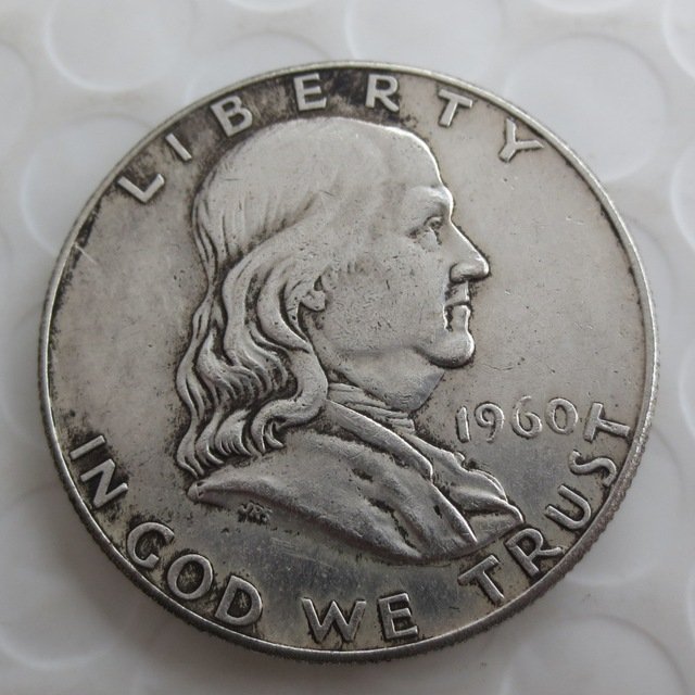 1960 Franklin Silver Plated Half Dollar Coins Copy