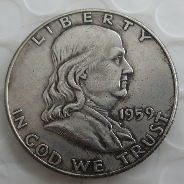 1959S Franklin Silver Plated Half Dollar Coins Copy