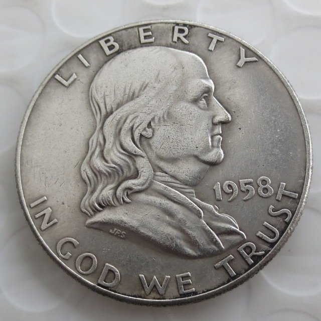 1958D Franklin Silver Plated Half Dollar Coins Copy