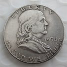 1958D Franklin Silver Plated Half Dollar Coins Copy