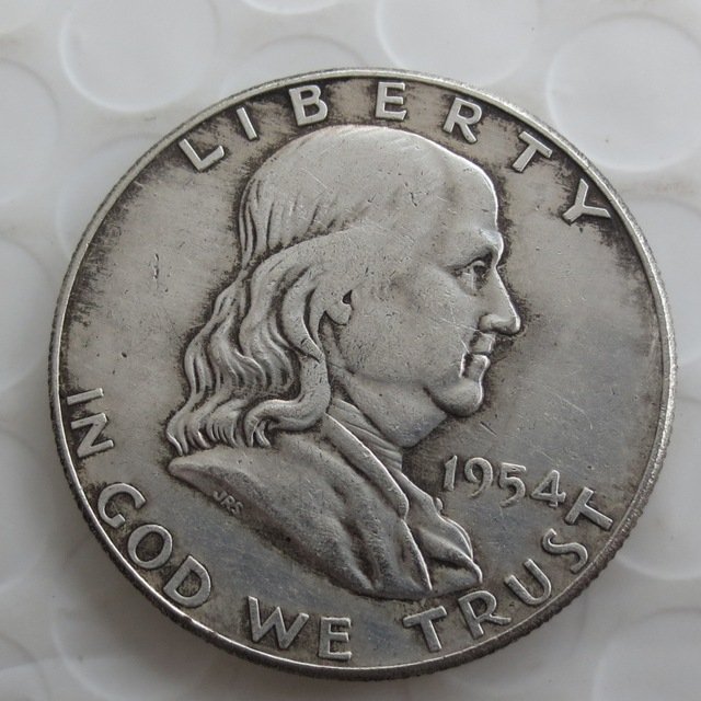 1954D Franklin Silver Plated Half Dollar Coins Copy