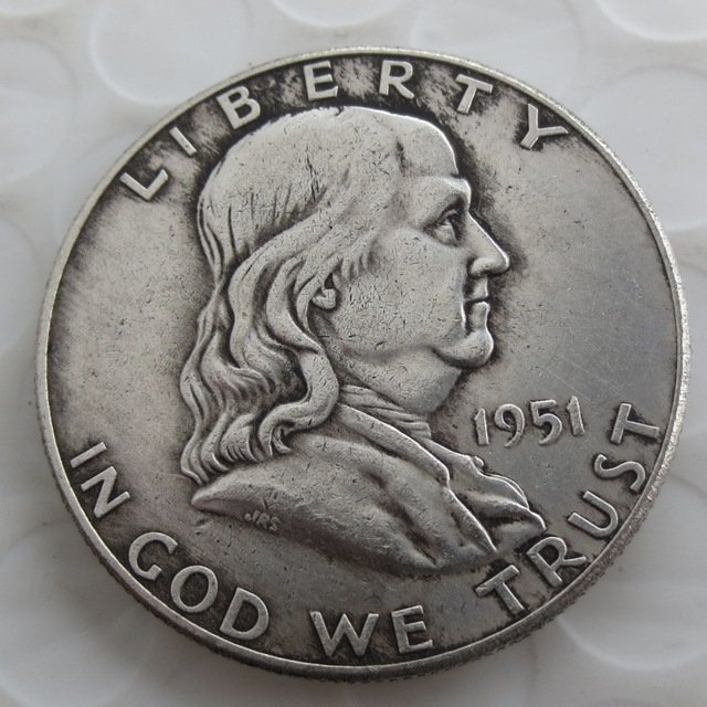1951S Franklin Silver Plated Half Dollar Coins Copy