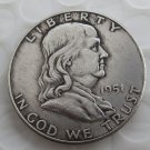 1951S Franklin Silver Plated Half Dollar Coins Copy
