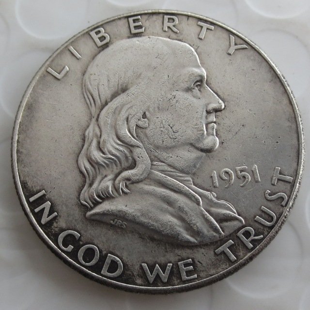 1951 Franklin Silver Plated Half Dollar Coins Copy