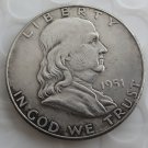 1951 Franklin Silver Plated Half Dollar Coins Copy