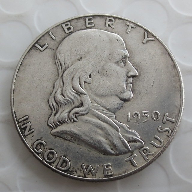 1950D Franklin Silver Plated Half Dollar Coins Copy