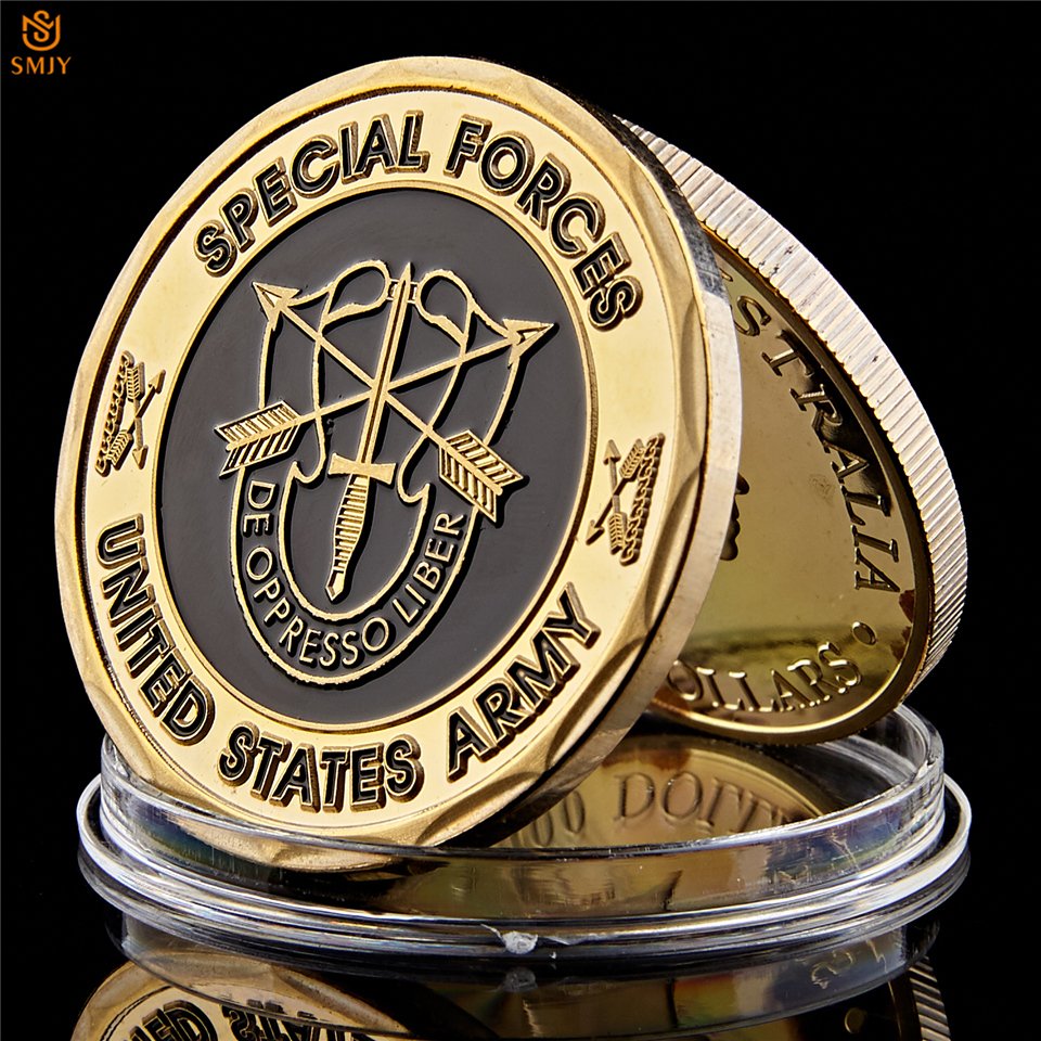 US Army Liberate From Oppression USA Special Forces Gold Plated Copy Coin For Collection
