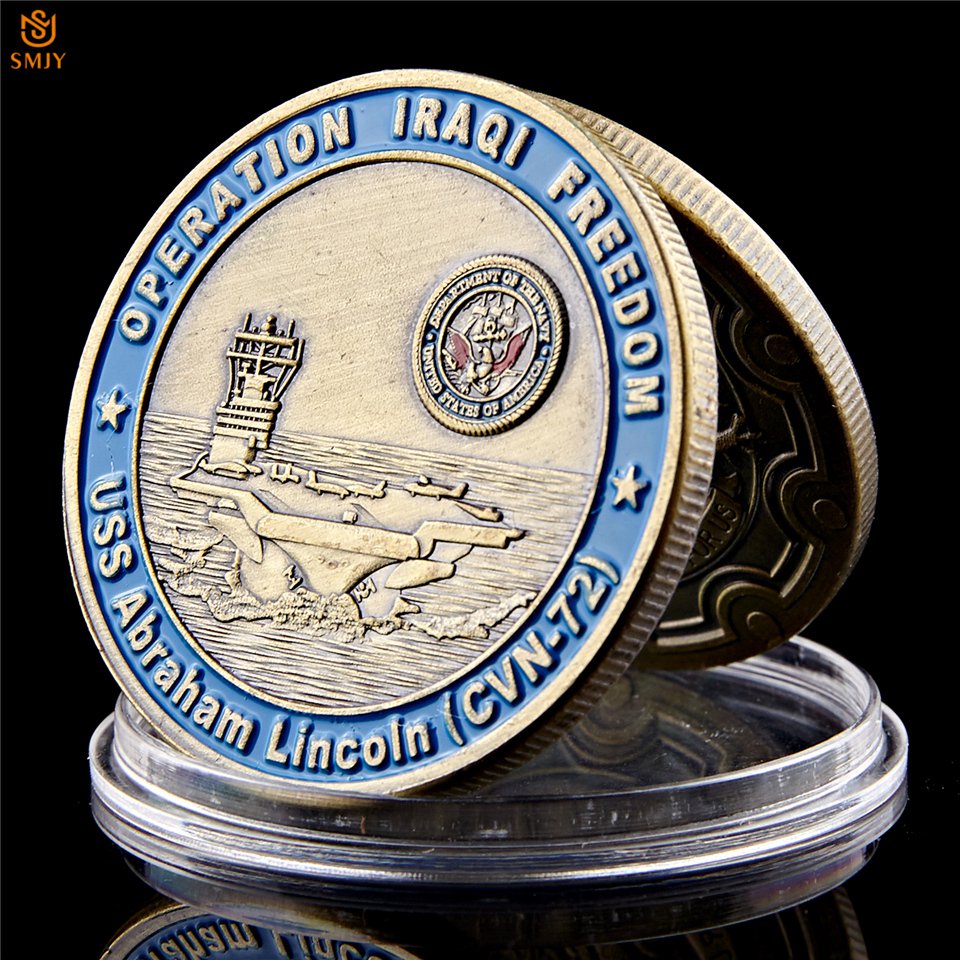 USA Archangel Law Enforcement Sanit George Pray And Free Uss Abraham Lincoln Copy Coin