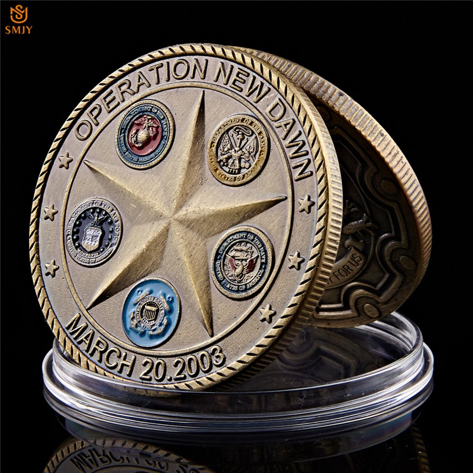 2003 Operation New Dawn Saint George Pray For Us USA Souvenir Bronze Copy Coin For Collection
