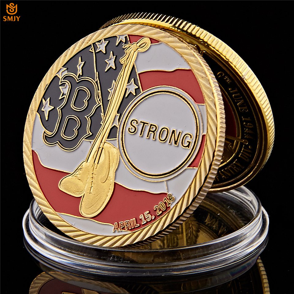 2013 Boston Marathon American Free Challenge Gold Plated USA Copy Coin For Collection