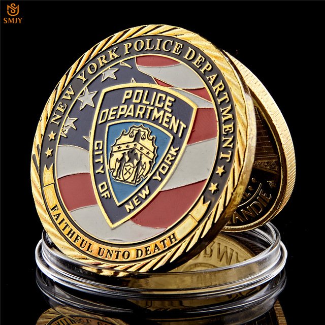 USA Heroic Sacrifice Warrior New York Police Departrment Badge Free Eagle Copy Coin For Collection