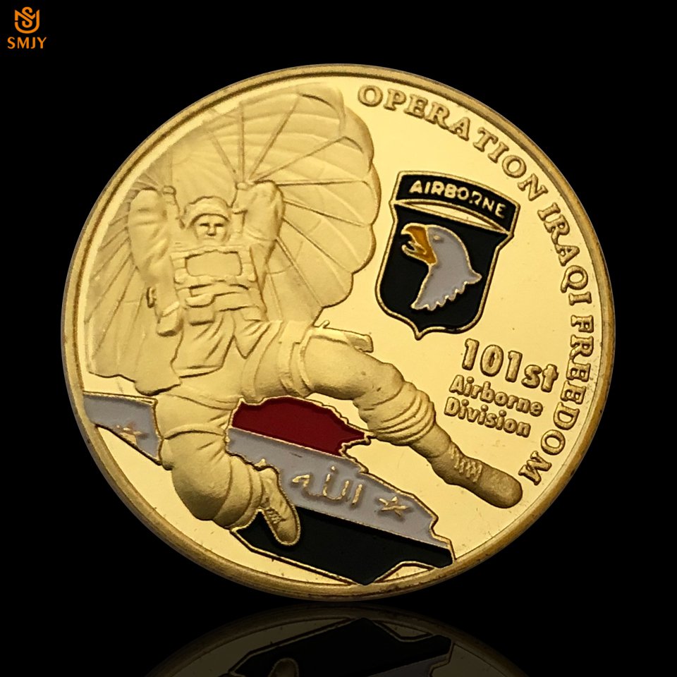 US 101st Airborne Army 24k Gold Plated Metal Commemorative American Copy Coin For Collection