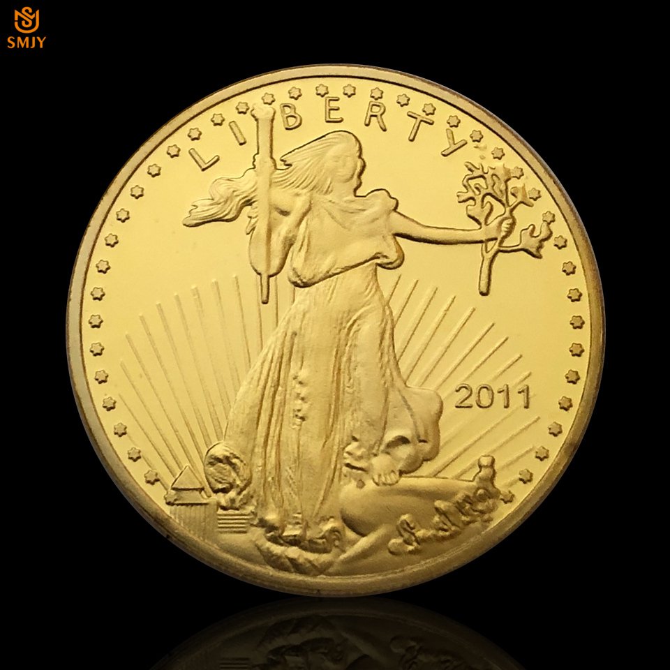 American Statue of Liberty Years Free Eagle Gold Plated Commemorative Copy Coin For Collection