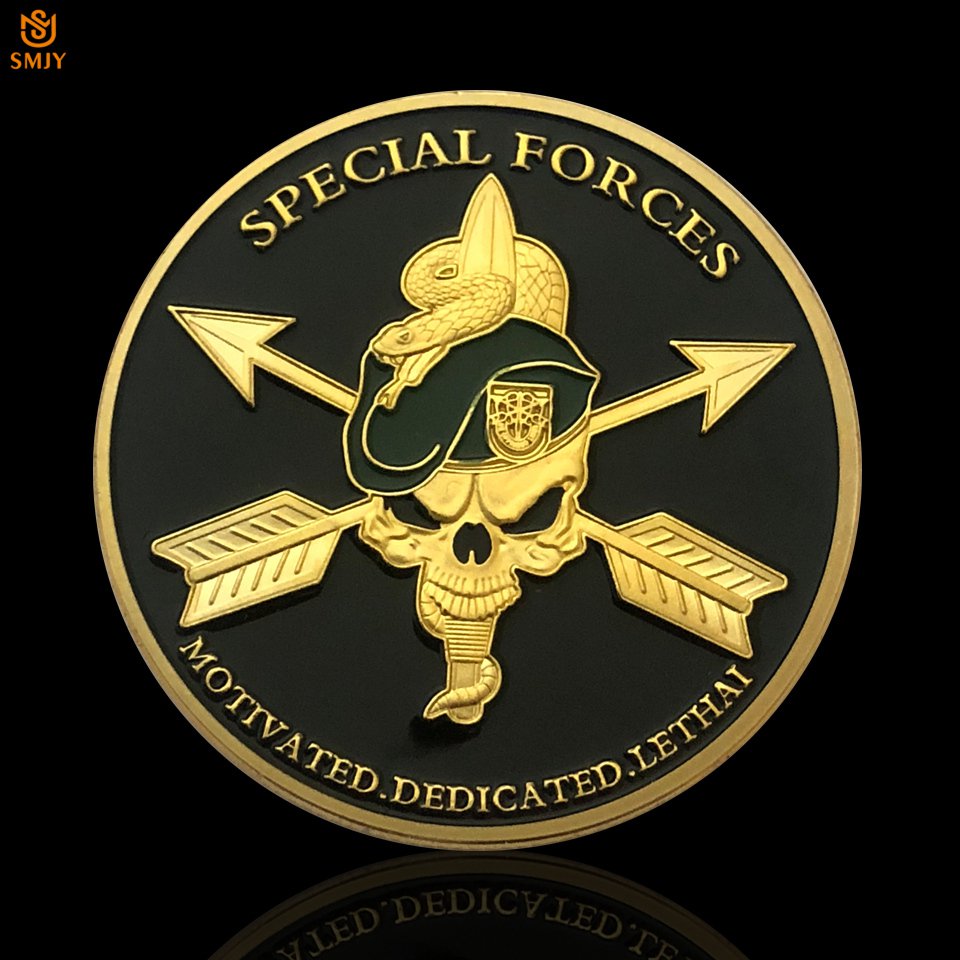 US Army Special Forces Death Green Military Beret Challenge Copy Coin For Collection
