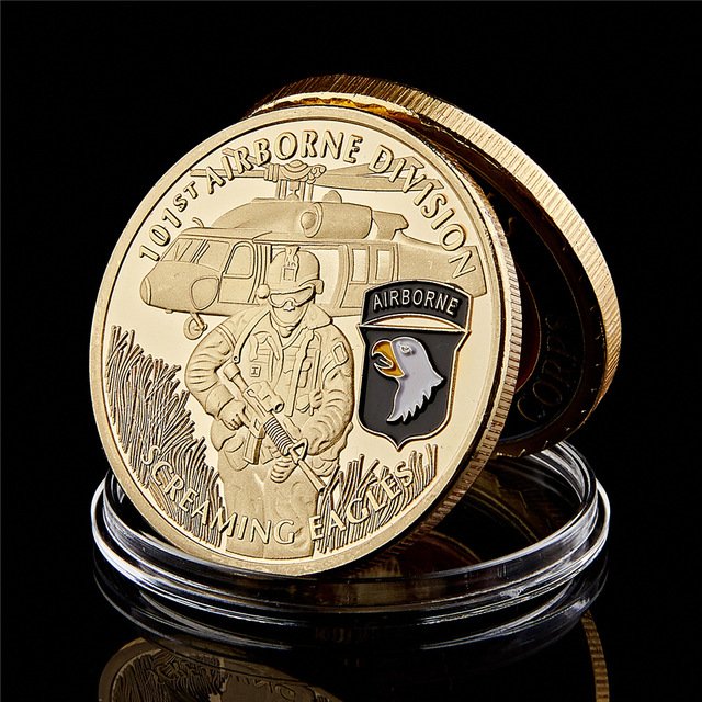 US Army 101st Airborne Screaming Eagles Army Military Gold Souvenir Copy Coin For Collection