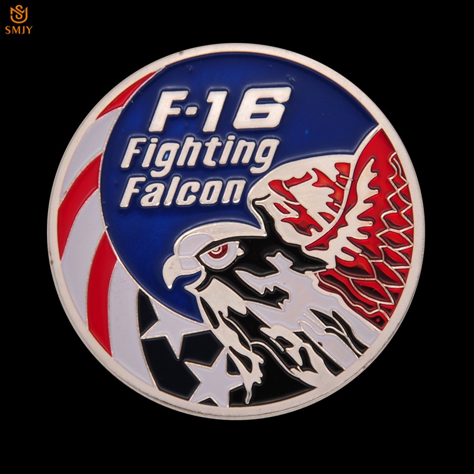 US Air Force F-16 Fight Falcon Military Coin American Challenge Copy Coin For Collection