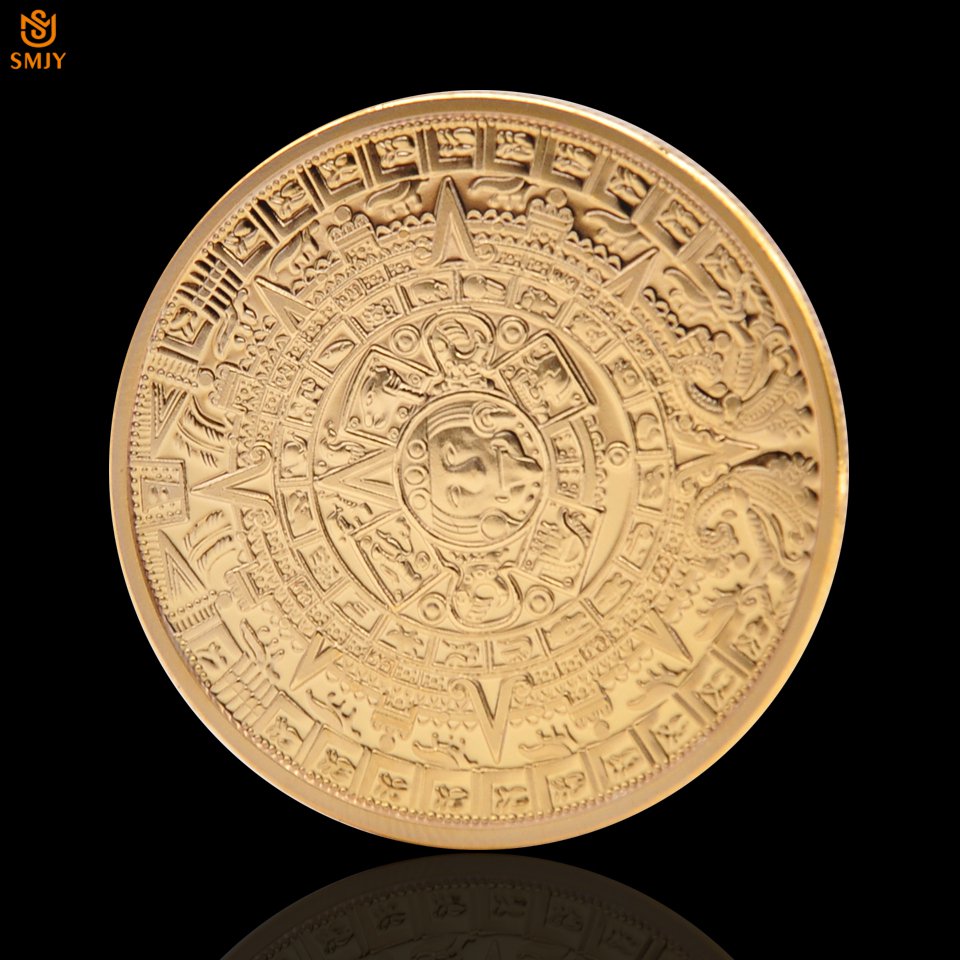 Mexico Azetc Mayan Prophecy Calendar Commemorative Copy Coin For Collection
