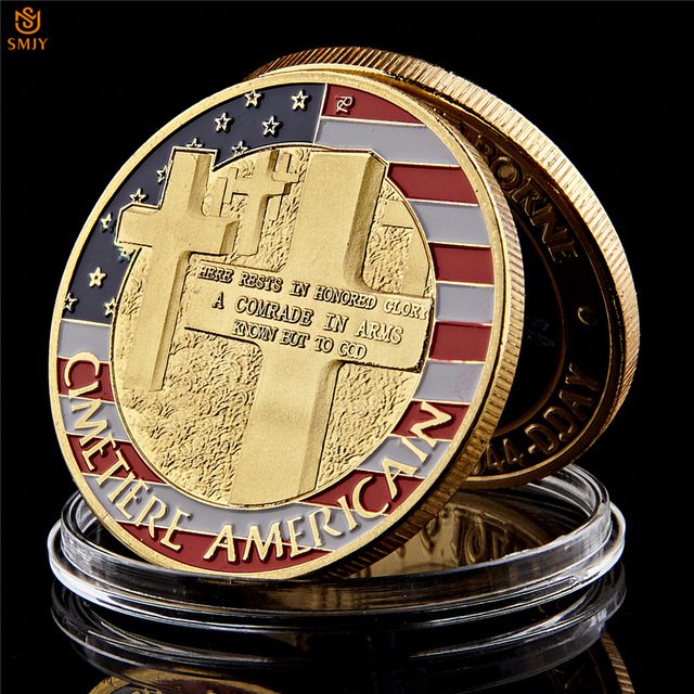 WW II Normandy Landing War Gold Plated Military Challenge Copy Coin For Collection