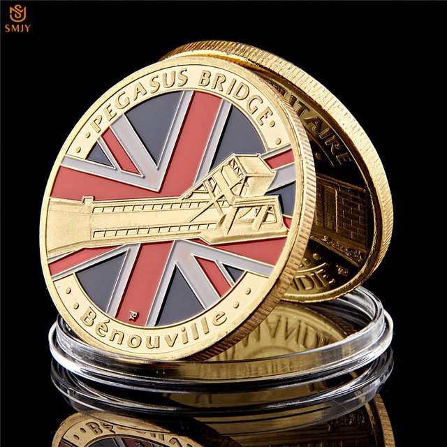 WW II British Airborne Army Landing Gold Plated In Normandy Anniversary Copy Coin For Collection