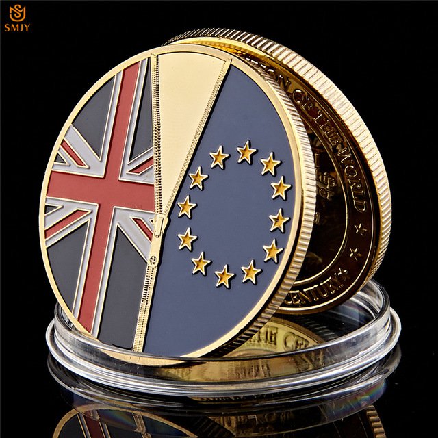 June 23 2016 UK Brexit National Vote Independent Gold Plated Copy Coin For Collection