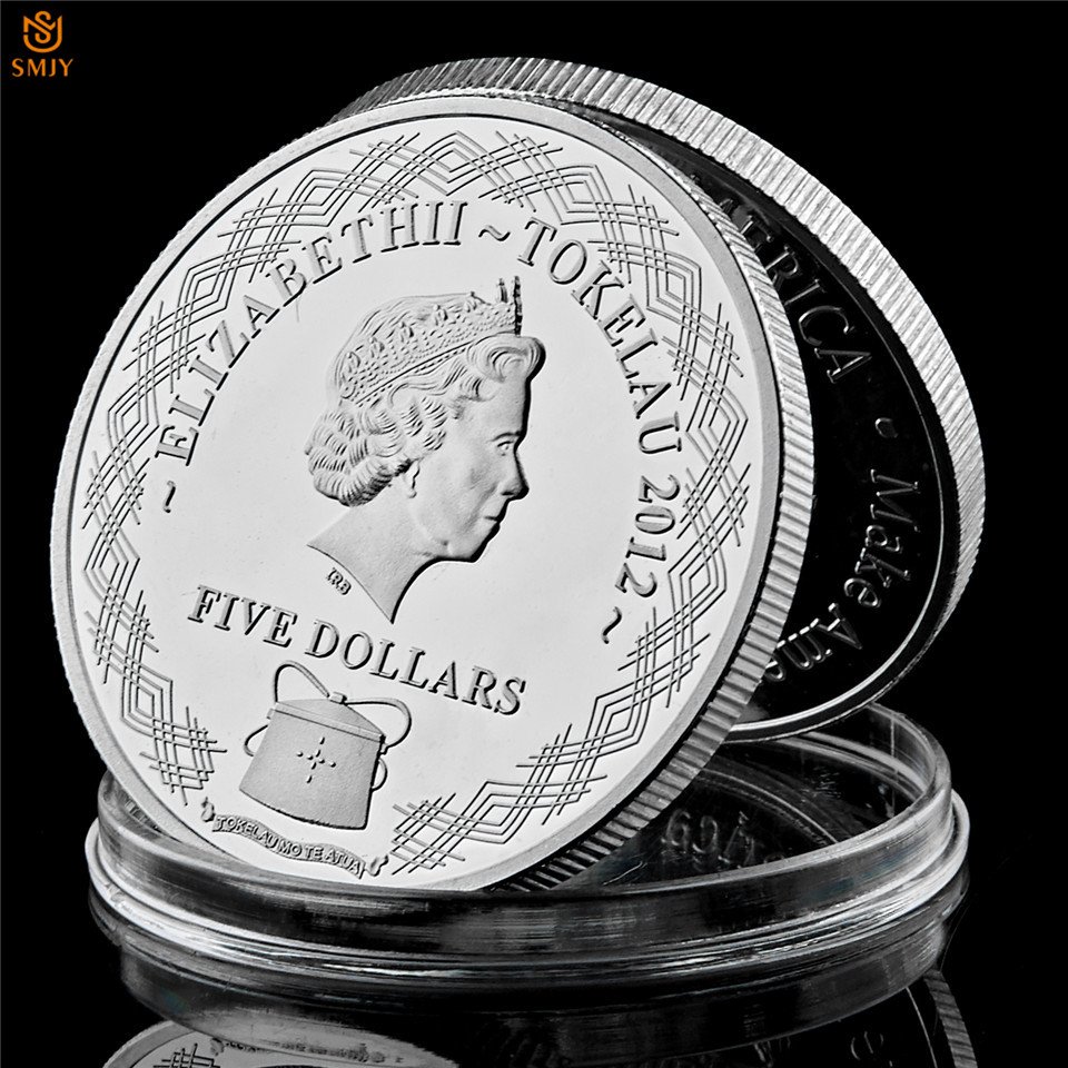 2012 Tokelau Dragon Fly UK Queen Elizabeth II Silver Plated Copy Coin For Collection