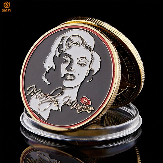 1962 American Film Star Marilyn Monroe Gold Plated Token USA Copy Coin For Collection