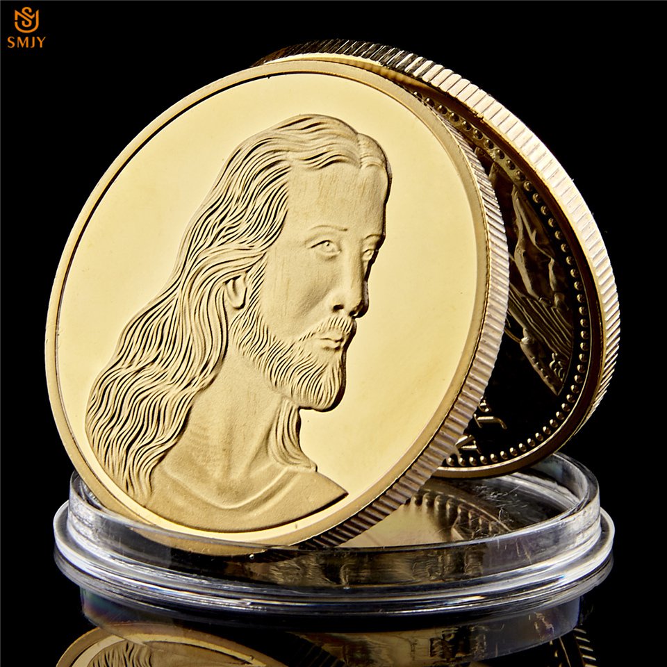 The Last Supper Art Painting Christian Gold Plated Jesus Commemorative Copy Coin For Collection