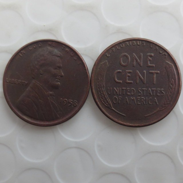 1 Pcs Date 1958 LINCOLN ONE CENTS COPY Coin