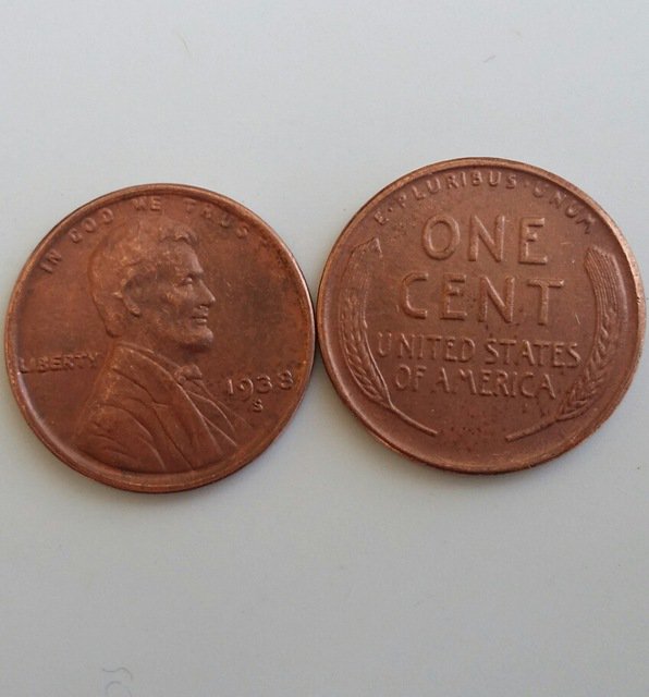1 Pcs 1938s LINCOLN ONE CENTS Copy Coin