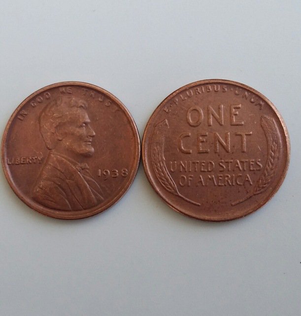 1 Pcs 1938 LINCOLN ONE CENTS COPY Coin