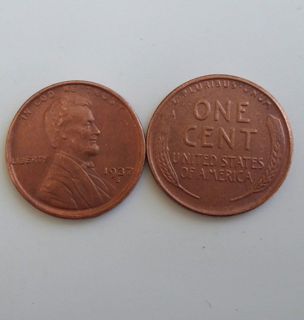 1 Pcs 1937s LINCOLN ONE CENTS COPY Coin