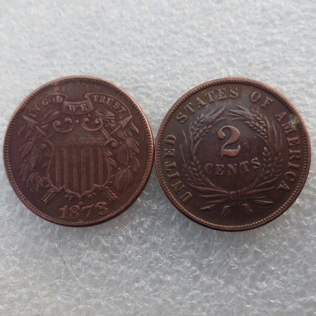 1 Pcs United States 1873 Two Cents Copper Manufacturing Copy Coins