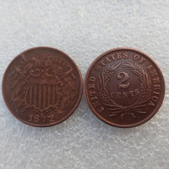 1 Pcs United States 1872 Two Cents Copper Manufacturing Copy Coins
