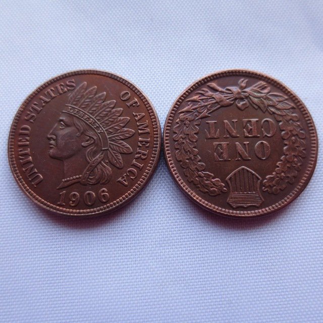 1 Pcs 1906 ONE CENT - INDIAN HEAD CENTS Copy Coins