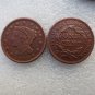 1 Pcs 1840 Braided Hair Large One Cent 100% Copper Manufacturing Old Copy Coins