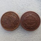 1 Pcs 1844 Braided Hair Large One Cent 100% Copper Manufacturing Old Copy Coins