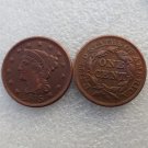 1 Pcs 1845 Braided Hair Large One Cent 100% Copper Manufacturing Old Copy Coins