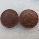 1 Pcs 1846 Braided Hair Large One Cent 100% Copper Manufacturing Old Copy Coins
