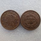 1 Pcs 1852 Braided Hair Large One Cent 100% Copper Manufacturing Old Copy Coins