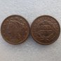 1 Pcs 1852 Braided Hair Large One Cent 100% Copper Manufacturing Old Copy Coins