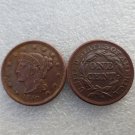 1 Pcs 1850 Braided Hair Large One Cent 100% Copper Manufacturing Old Copy Coins
