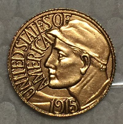 1 Pcs 24-K Gold-Plated USA 1915 1 Dollars Francs coin copy