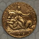 1 Pcs 24-K Gola-Plated USA 1915 2 1/2 Dollars Francs coin copy
