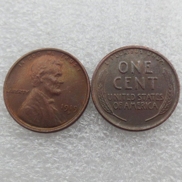 1 Pcs 1919D LINCOLN ONE CENTS COPY coins