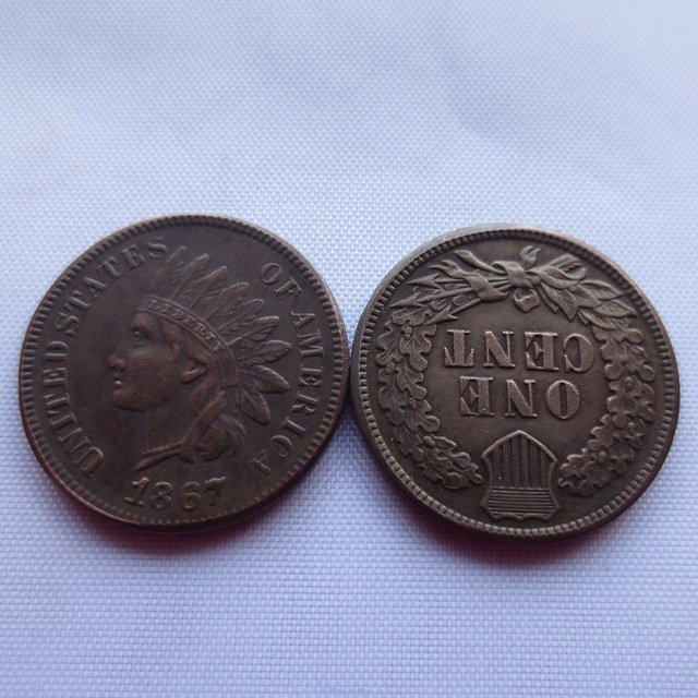 1 Pcs 1867 ONE CENT - INDIAN HEAD CENTS copy coin