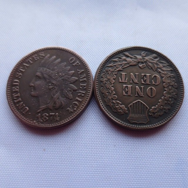 1 Pcs 1874 ONE CENT - INDIAN HEAD CENTS copy coin